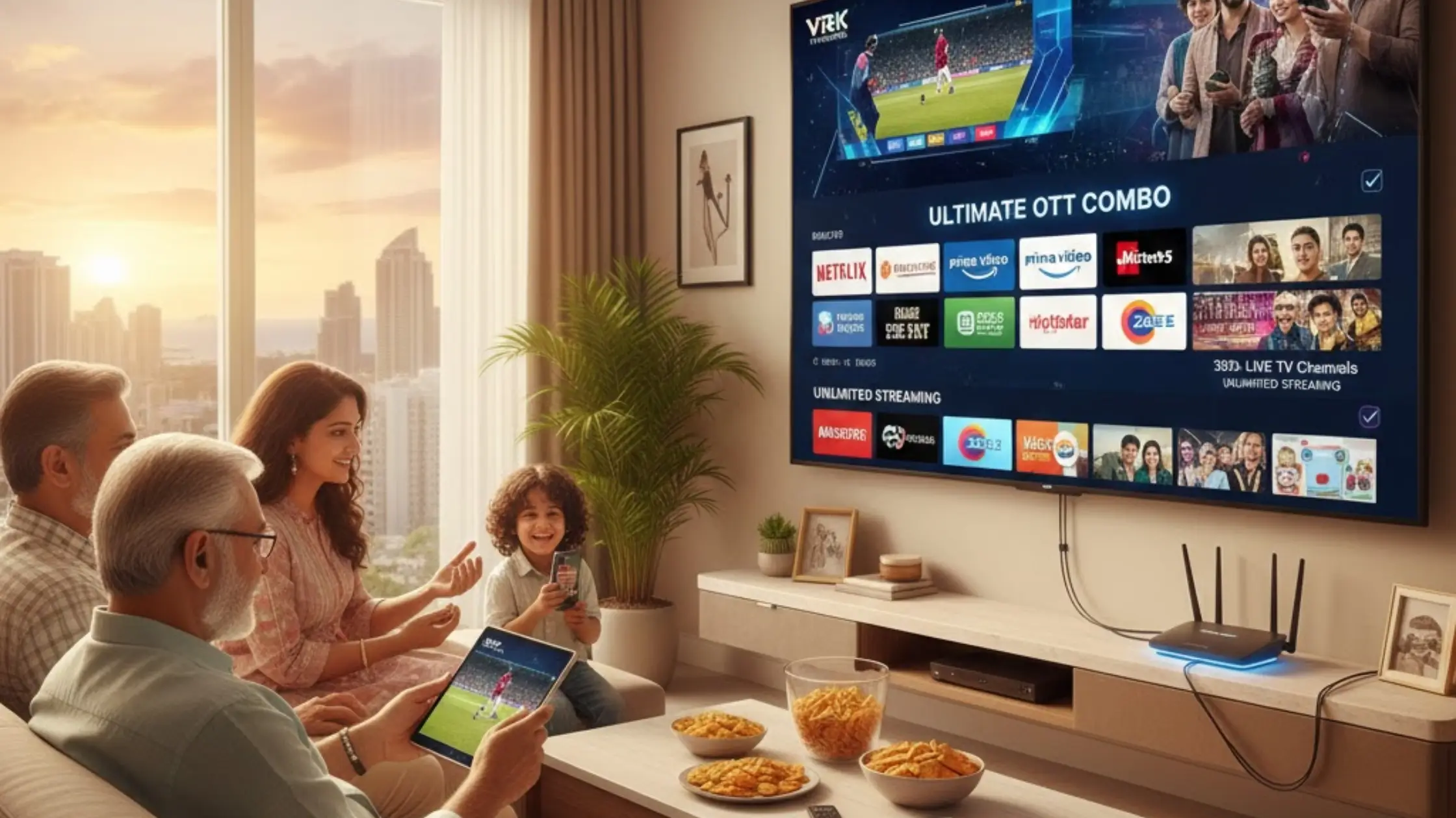Best OTT TV plans Navi Mumbai with premium apps